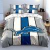Blue Lion on Striped Background Print Bedding Set Duvet Cover Pillowcases (1* Duvet Cover 2* Pillowcases Do Not Include Comforter)