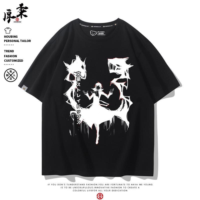 New Anime Nakahara Chuuya Dazai Osamu Cosplay Printed Short Sleeve TShirt Casual Tee Fashion Vintage Shirts Versatile In Summer