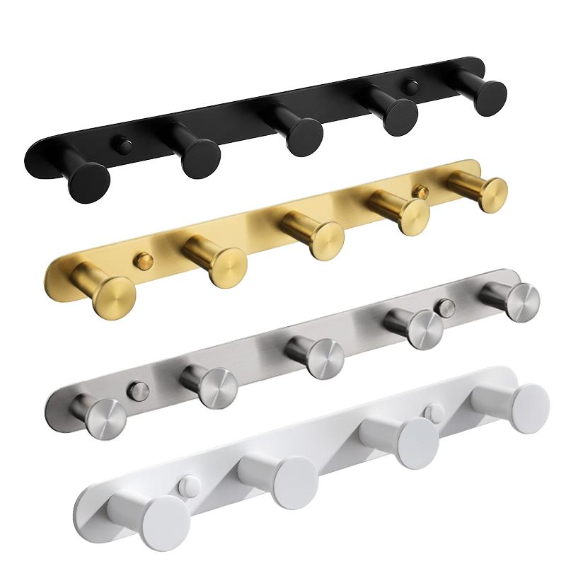 YOTO Stainless Steel Waterproof Multifunction Adhesive Hook Modern Wall Mount Self-Adhesive Shower Clothes Robe Coat Towel Hook