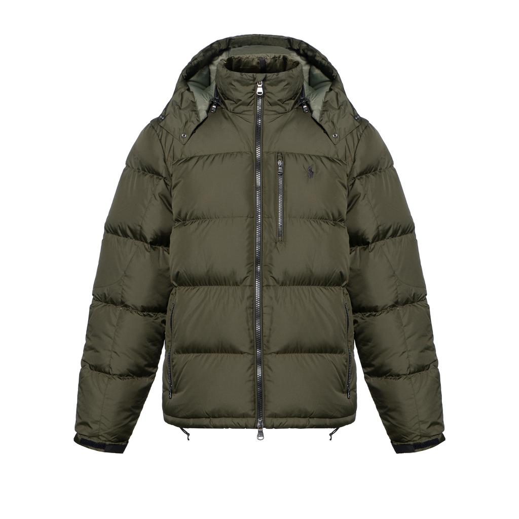 Polo Ralph Lauren Solid Color Hooded Zip-Up Long Sleeve Down Jacket Men outerwear Green 710731826-014