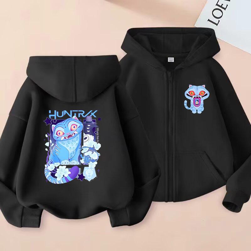 Kpop Demon Hunters Hoodie Children Clothes Kid Autumn Long Sleeve Sweatshirt Zipper Hoody Top