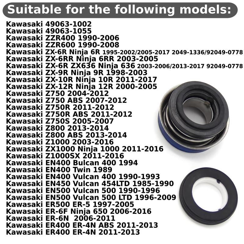 Motorcycle Water Pump Mechanical Seal For Kawasaki EN450 Vulcan 454LTD EN500 ER500 ER-5 ER-6F Ninja 650 ER-6N ER400 ER-4N EX650