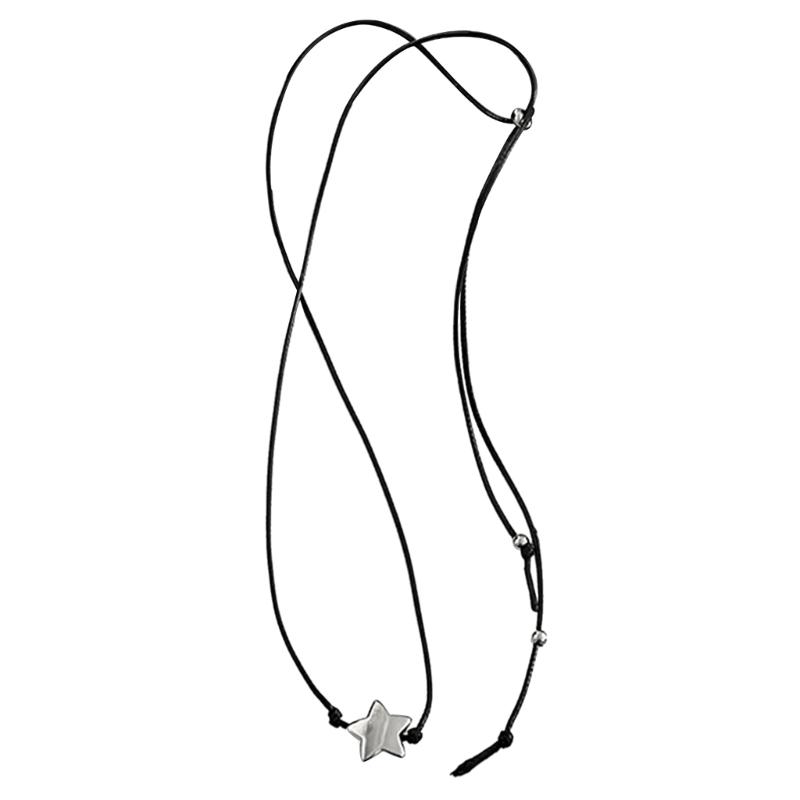 Metal Star Pendant Neckband Choker Collar Necklace Party Choker Adjustable Drawstring Necklace Fashion Y2K Jewelry