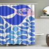 Blue White Fish Design Shower Curtain Decor Waterproof Fabric Bath Room Shower Drapes Set For Home Decoration 180X274Cm\N(Us $35