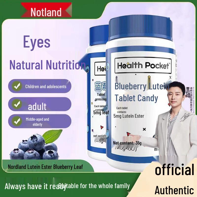 Nott/Land Blueberry Lutein Ester Tablets - 60 Count for Eye Support During Late Nights, Overtime, and Studying.