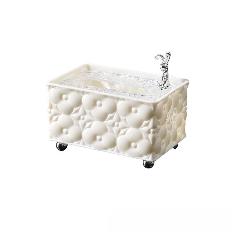Jacquard Taschentuchbox Organizer Serviettenetui Leichter Luxus Wohnzimmer Schlafzimmer Couchtisch Taschentuch Aufbewahrungsbox Papierhalter