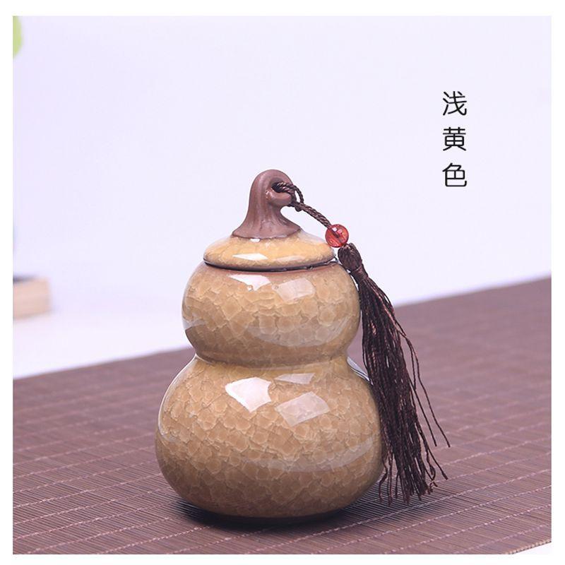 Ice Cracked Ceramic Tea Cans Tea Bag Storage Box Storage Cans with Lid Copper Buckle Tea Sets Home Decoration Accessories