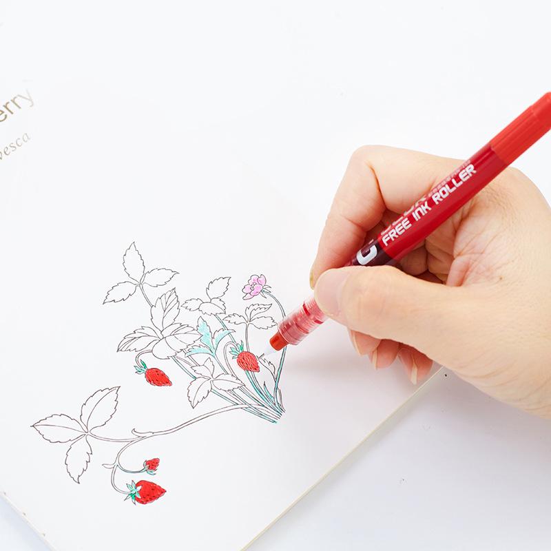PVN-159 Red Needle-Type Gel Pen for Students, Signatures, and Office Use