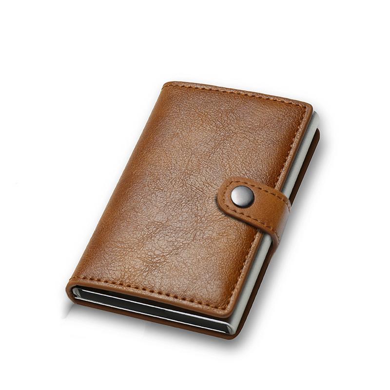 

Carbon Fiber Credit Card Holder Wallet Men Rfid Smart Metal Thin Slim Pop Up Minimalist Wallet Small Black Purse Metal Vallet
