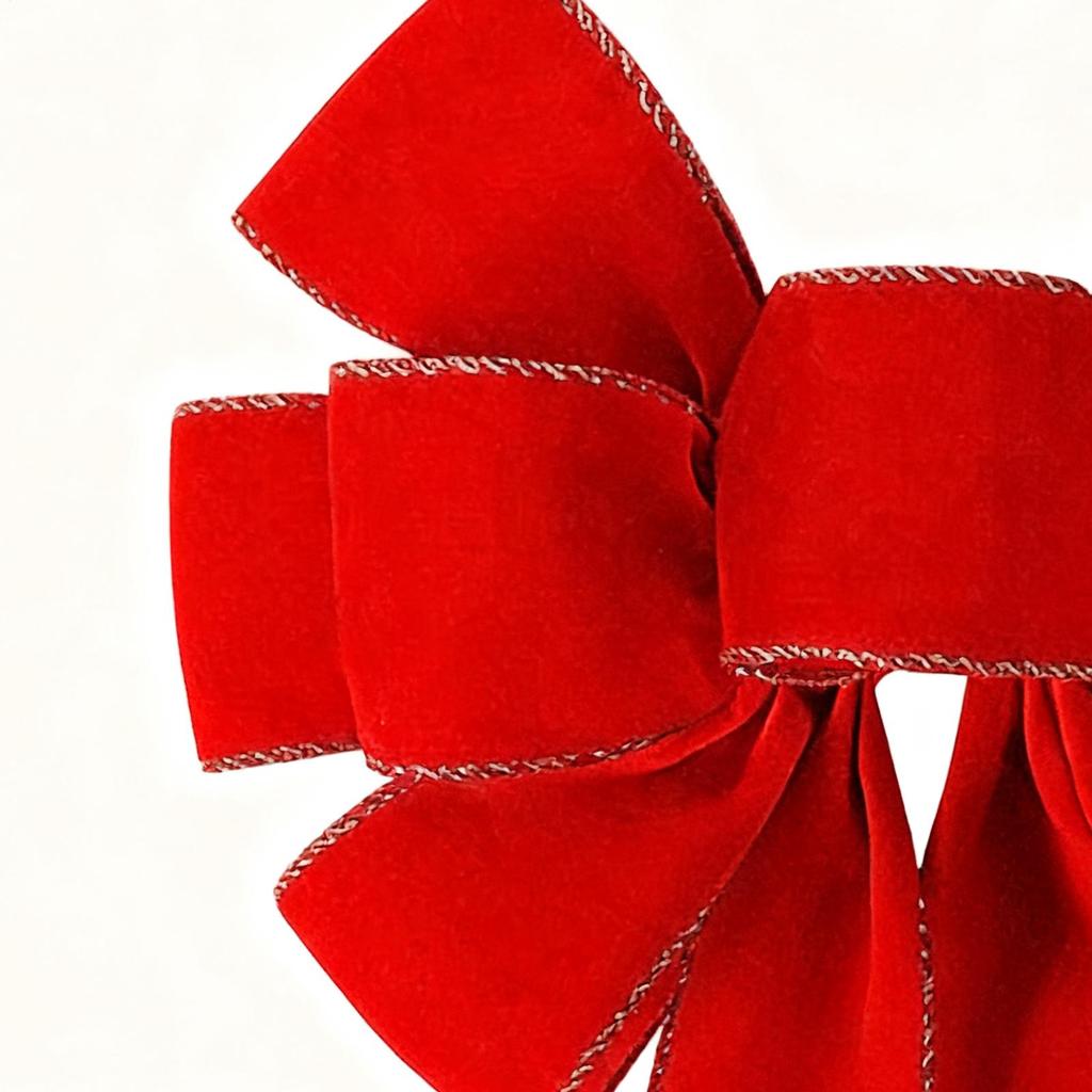 Bows For Christmas Tree Large Red With Glitter Gold Edge Velvet Bows For Christmas Tree Decorations For Indoor Outdoor Wall