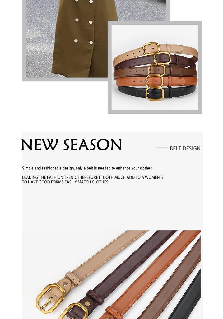 2023 Genuine Leather Retro Cowhide Belt for Jeans - Hong Kong Style