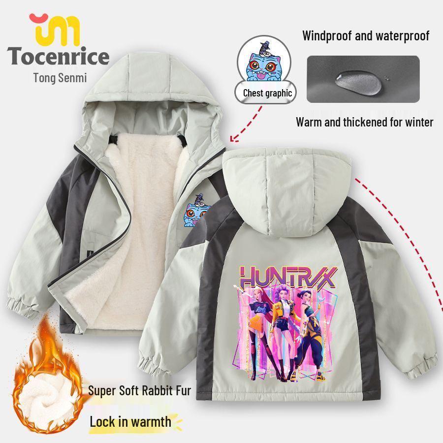 KPop Demon Hunters Witch Girl Thick Jacket - Autumn/Winter Outerwear for Kids & Teens