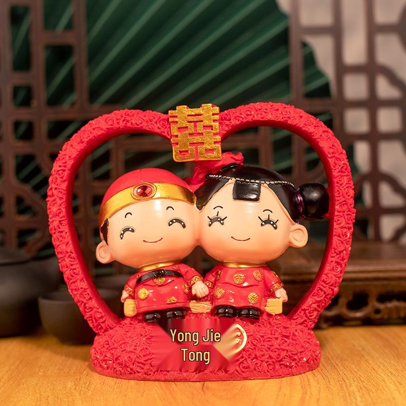 Newlywed Luck Chinese Wedding Ornaments: Resin Dolls for Home Decor & Gifts