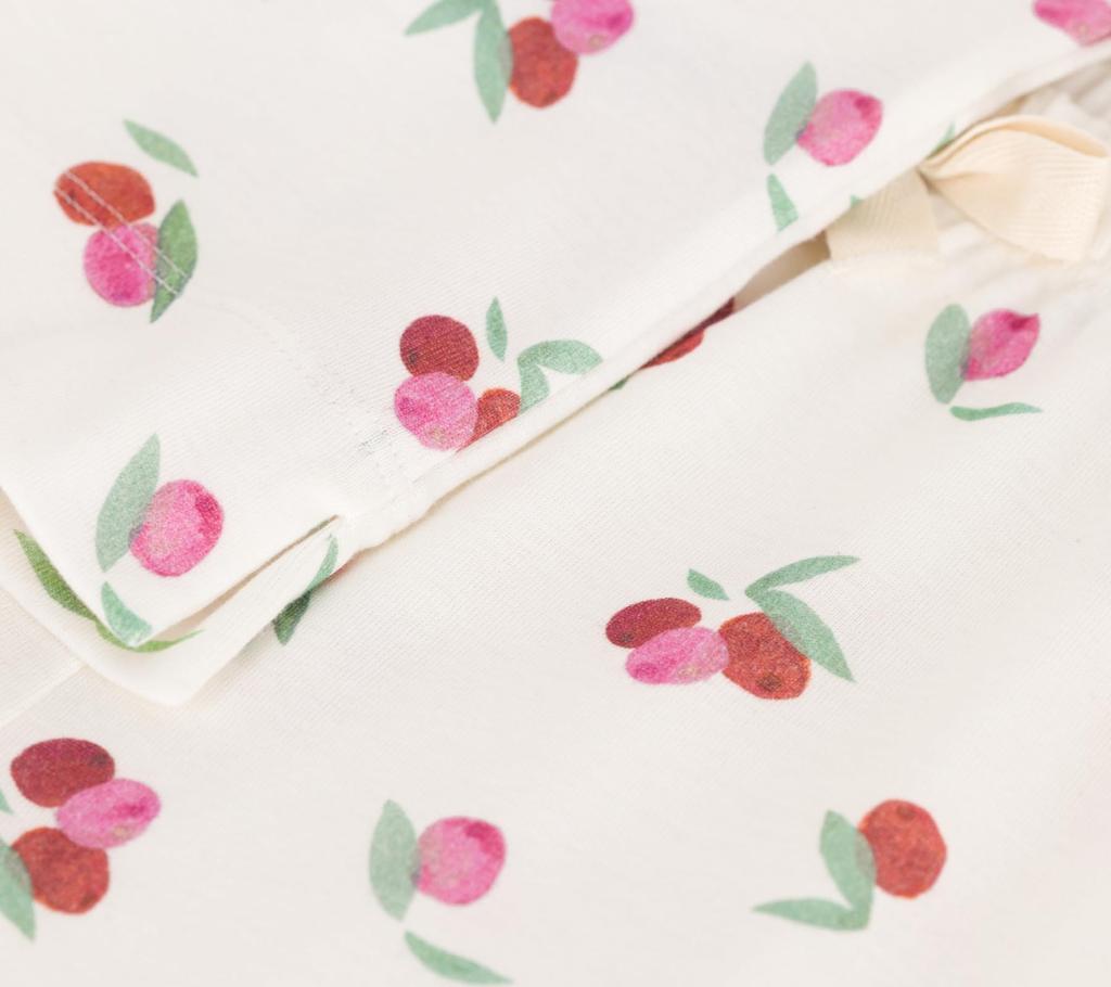 Petit Bateau Short Sleeve Pajamas A0CQN M Off-White/Multicolor