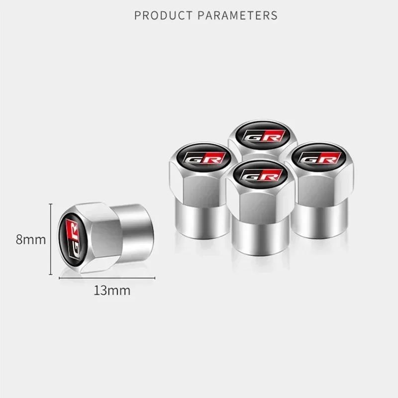 GR Sport Logo Car Wheel Tire Stem Air Valve Caps Covers For Toyota Gazoo Racing Yaris Corolla Hilux Supra C-HR Accessories