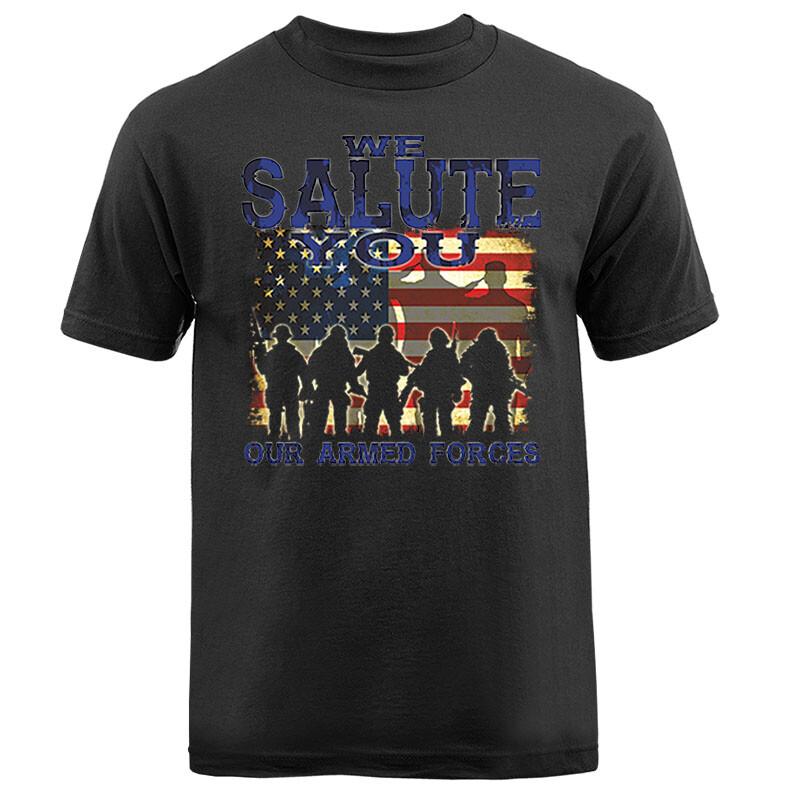 WE SALUTE YOU OUR ARMED FORCES MILITARY PATRIOTIC Graphic T-shirt Unisex T-Shirt M