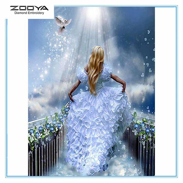 

ZOOYA 3D Алмазная вышивка Ангел Картина Вышивка крестиком Круглая картина со стразами