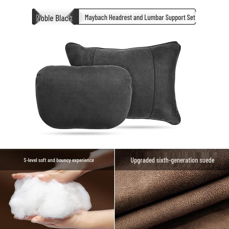 Mercedes-Benz & Maybach S-Class Suede Neck & Lumbar Support Cushions for Headrests - Drop Shipping Available