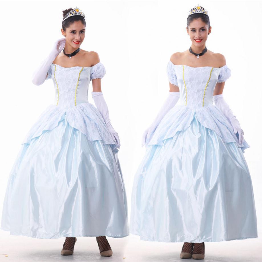 Uniforme da Gioco Cosplay Costume di Cenerentola Rosa Blu Costume da Principessa Costume da Regina di Halloween