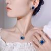 Set Jewelry Earrings Necklace Ring Color Treasure Cloisonne High Sense Women'S Light Luxury