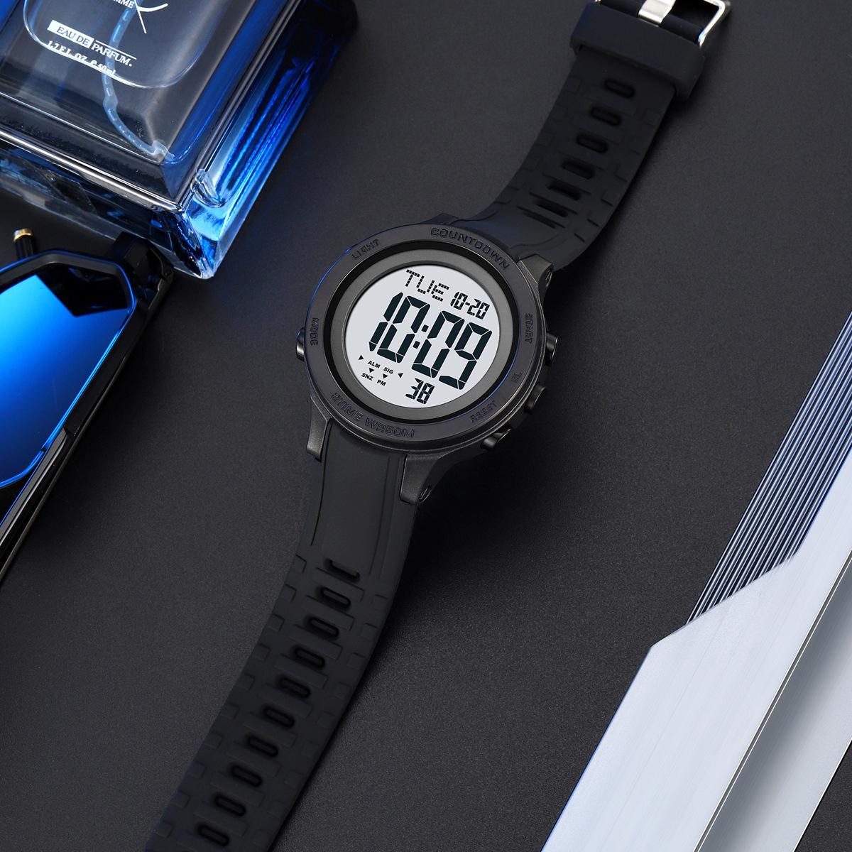 

Men s Multifunctional Electronic Watch Black Outdoor Sports Fashion Watch Student Electronic Watch темно-синий