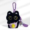 Cute Black Cat Keychain Pendant Backpack Hanging Plush Doll Kitty Cell Phone Charm Bag Keychain Halloween Pendant Keyring Decor