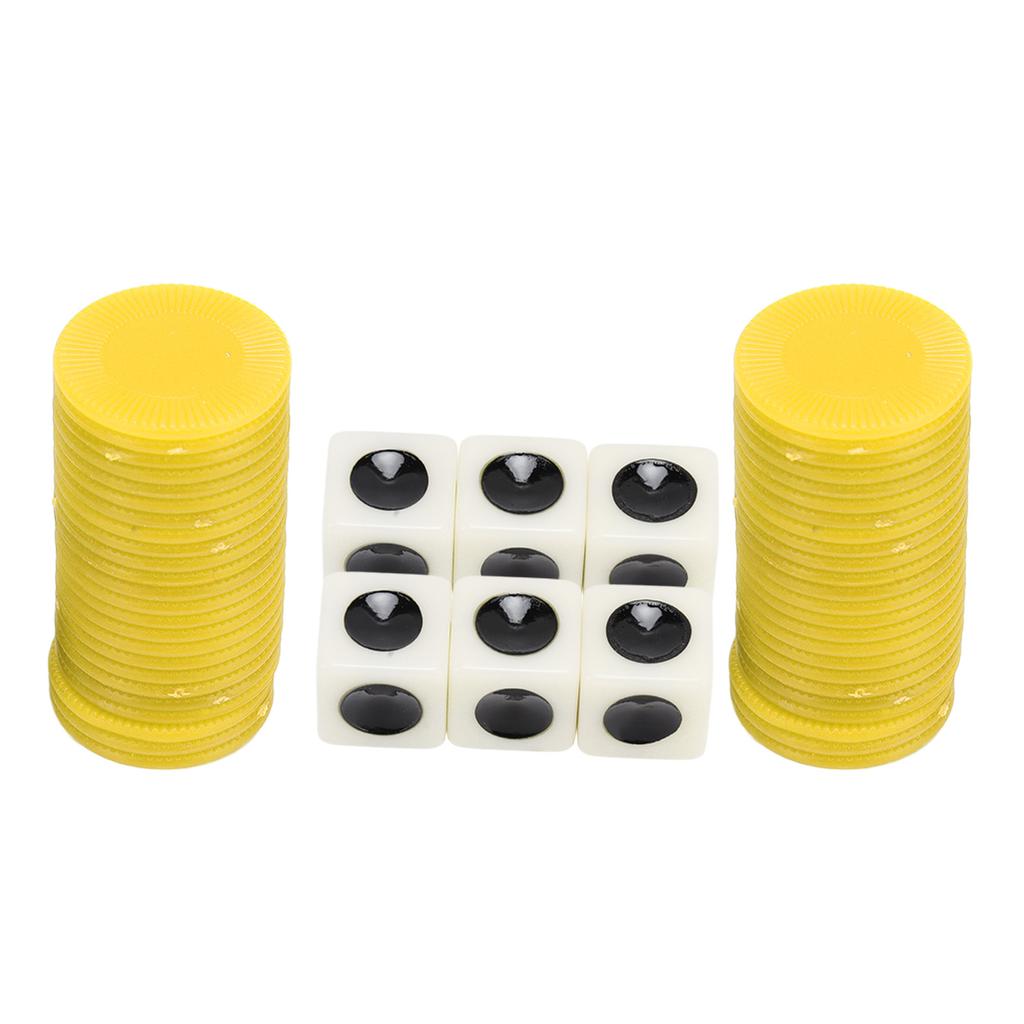 2 Sets Left Right Center Dice Game 16mm With 3 Dices 24 Chips for Family Nights Friends Gatherings Games Parties Red