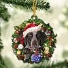 Cute Christmas Acrylic Dog Hanging Decor For Rearview Mirror And Home Spaces
