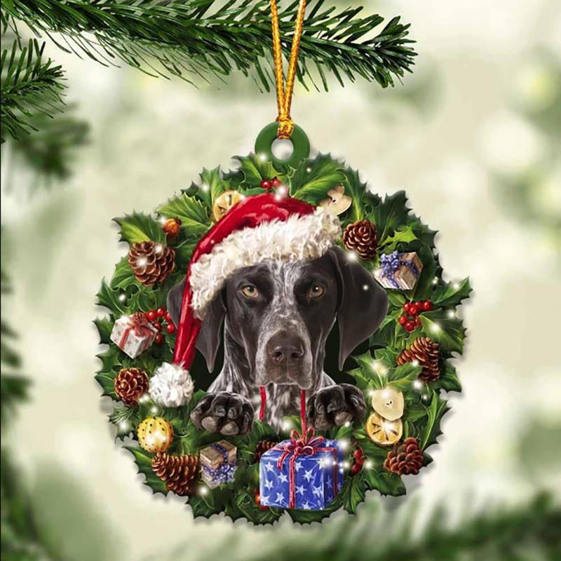 Cute Christmas Acrylic Dog Hanging Decor For Rearview Mirror And Home Spaces