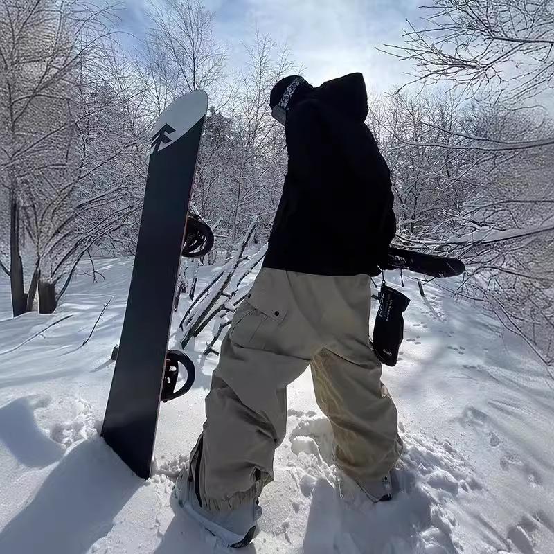 Unisex Waterproof Windproof Multi-Pocket Snowboard Pants for Outdoor Sports