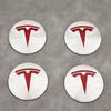 ANC1 4Pcs/set 56mm Silver Red Tesla Cap Hub Center Cap Sticker Logo for Tesla Model 3 Y S X Personalized Car Sticker Car Accessories