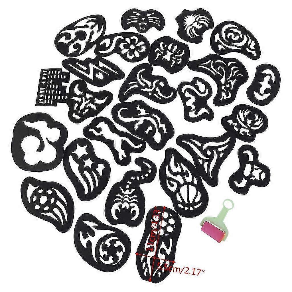 2025 25PCS Hair Tattoo Template Hair Trimmer Carved Coloring Cool Hairstyling Tool