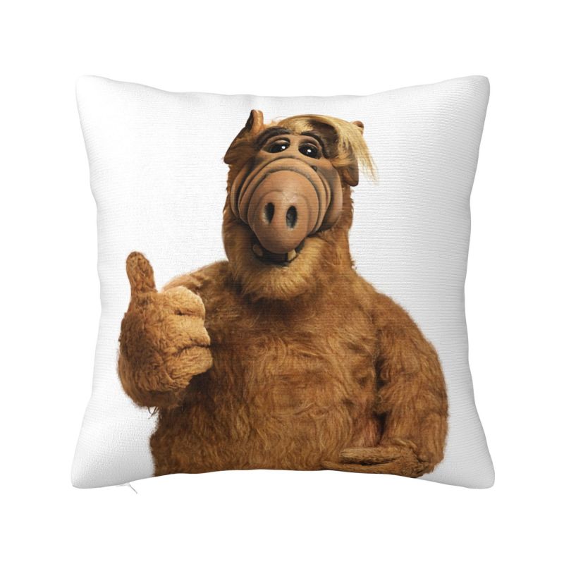 Alien Life Form ALF Meme Collage Cushion Cover Xcm Sci Fi TV Show Soft Luxury Pillow for Sofa Home Decor