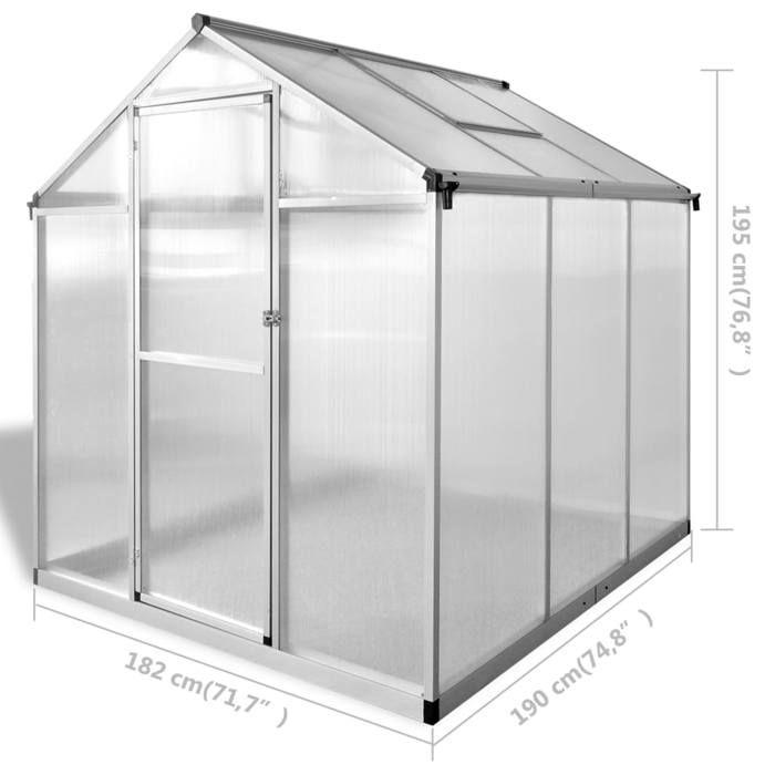 Serre - vidaXL - 3,46 m² - Aluminium renforcé - Résistante aux UV - Isolation thermique