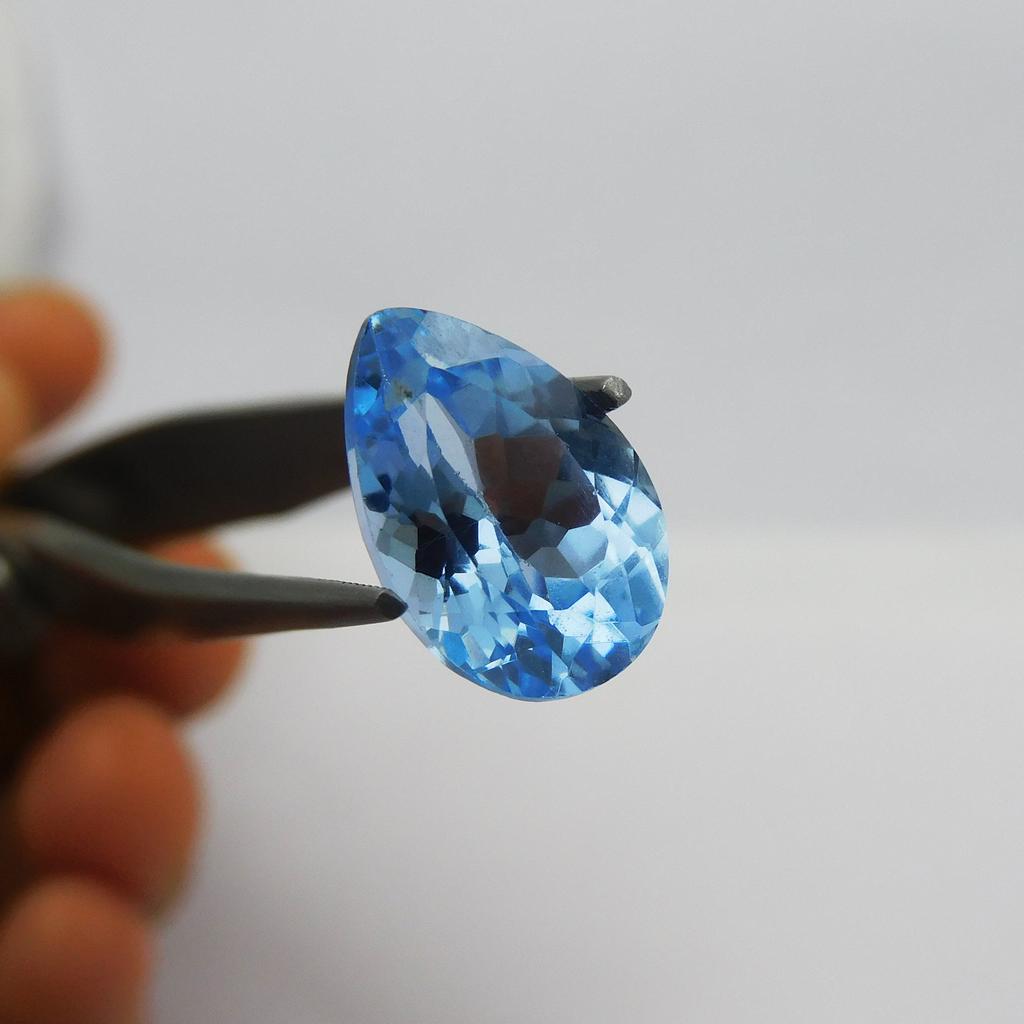 NATURAL Pear Shape 6.10 Carat Ceylon Blue Sapphire Loose Gemstone CERTIFIED P-1137-S