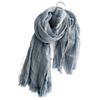 Windproof Striped Pleated Shawl Thicken Men Scarf High Quality Winter Cashmere Scarf  Female