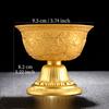 Silver Engraving Buddhism Holy Water Cup, Handicraft Alloy, Auspicious Tibetan Bowl Collection , Indoor Decorative 1Pcs,9.5 Cm