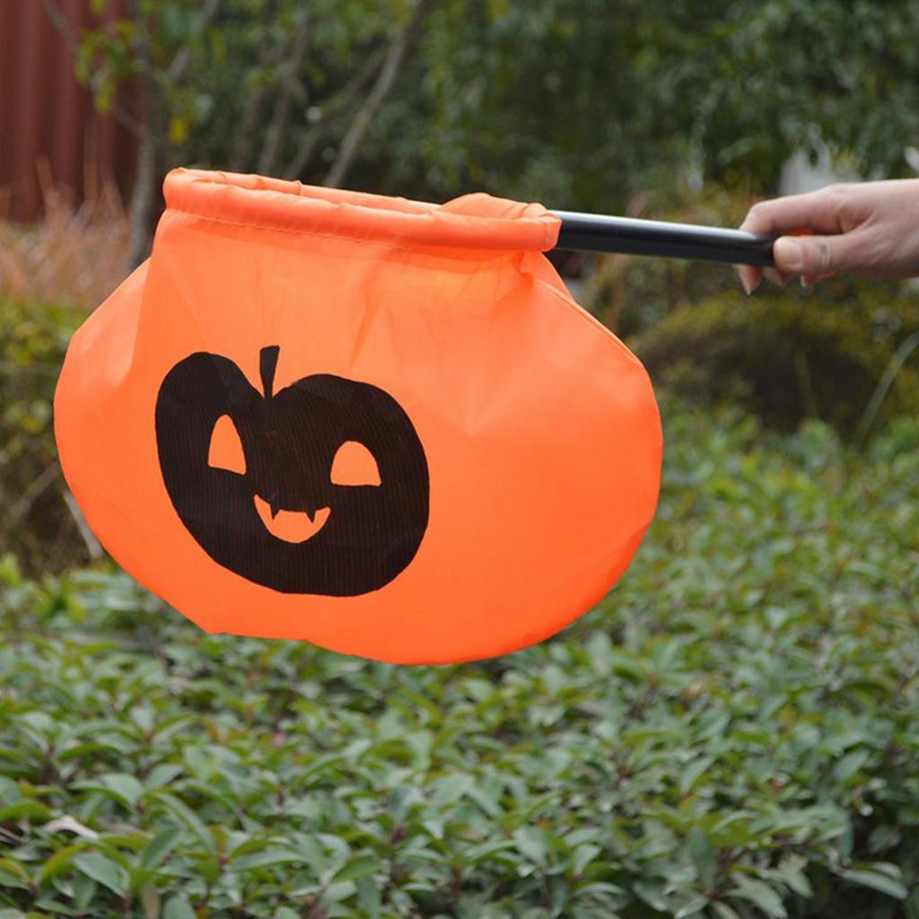 Halloween Children's Sugar-asking Props, Festival Pumpkin Candy Bags, Hand-held Candy Bags With Sticks, Bags.
