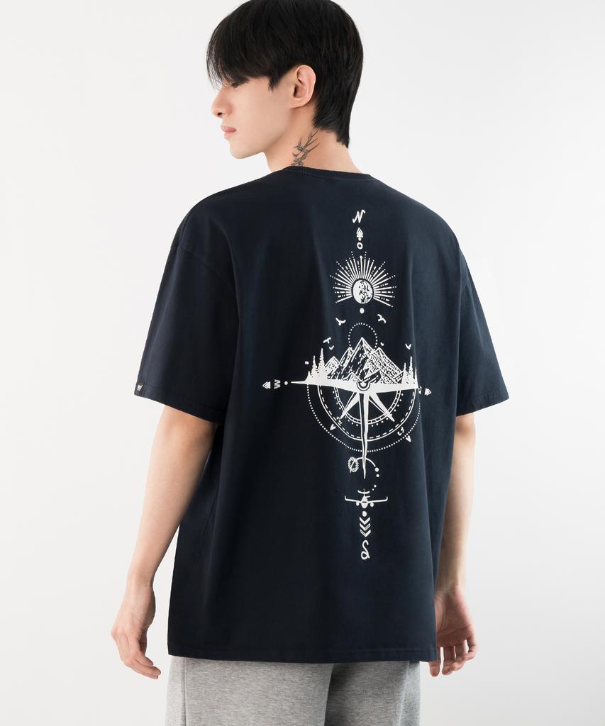 ARMEDES 16-Count Cotton Oversized Art Graphic Short Sleeve T-Shirt (1025)