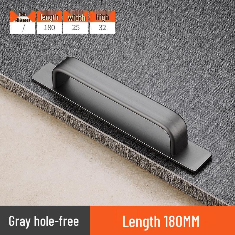 Aluminum Alloy No-Drill Anti-Theft Door Handle for Sliding, Bathroom, and Entrance Doors