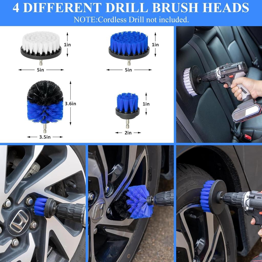 31Pcs Car Detailing Brush Set, Car Detailing Kit, 008Blue 31pcs