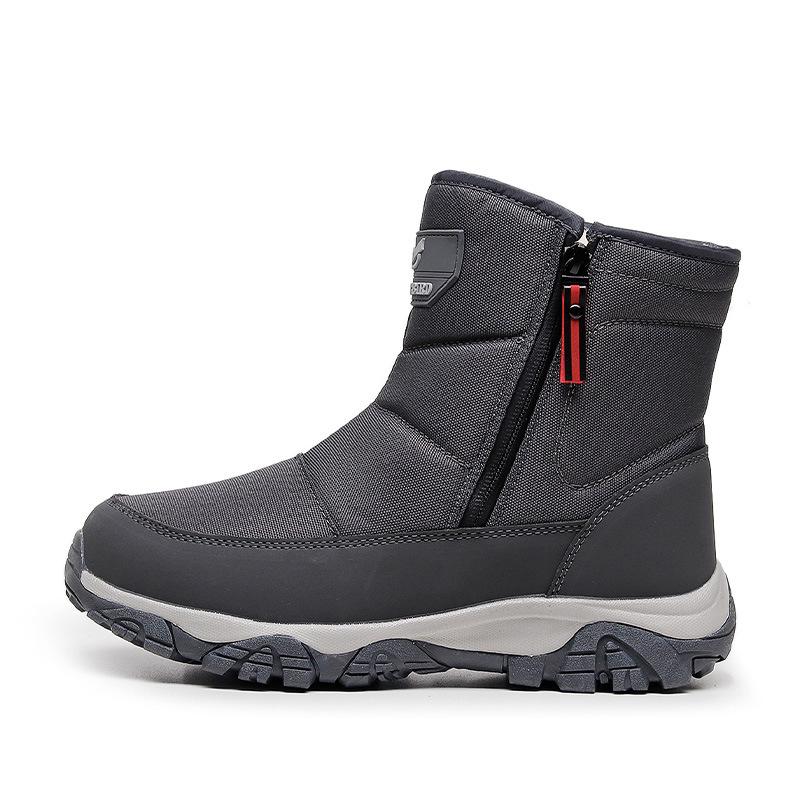 Men's Large Size Waterproof Winter Snow Boots with Thickened Velvet Lining for Warmth and Comfort