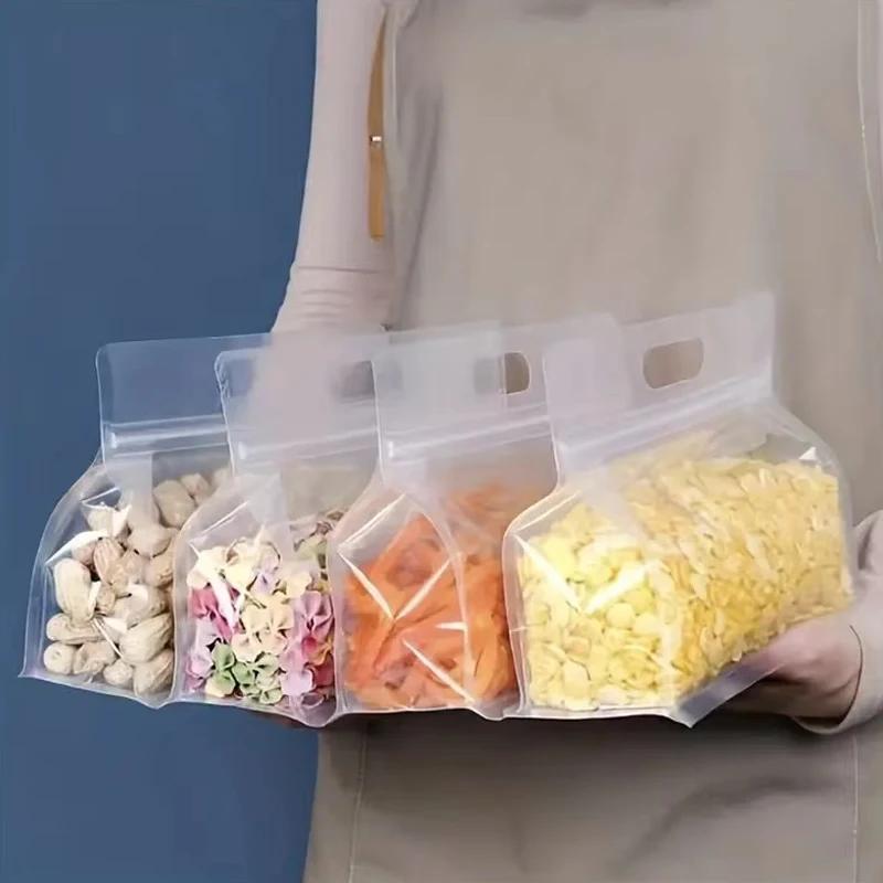 5pcs Reusable Leakproof Food Storage Bags For Nut Grain Vegetable Fruit And Snack Kitchen Organizer Storage Containers