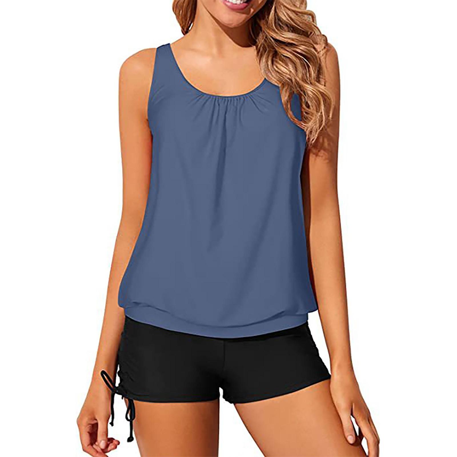 

Женский удобный сексуальный купальник бикини с раздельным телом XXL тёмно-синий