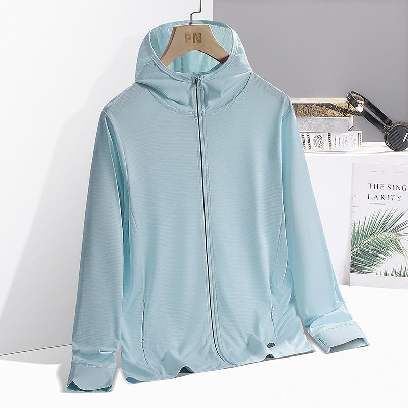 Men's & Women's Summer Running Jacket - Lightweight Sun Protective Coat, Hooded Sports Windbreaker, Breathable Quick-Dry Fitn