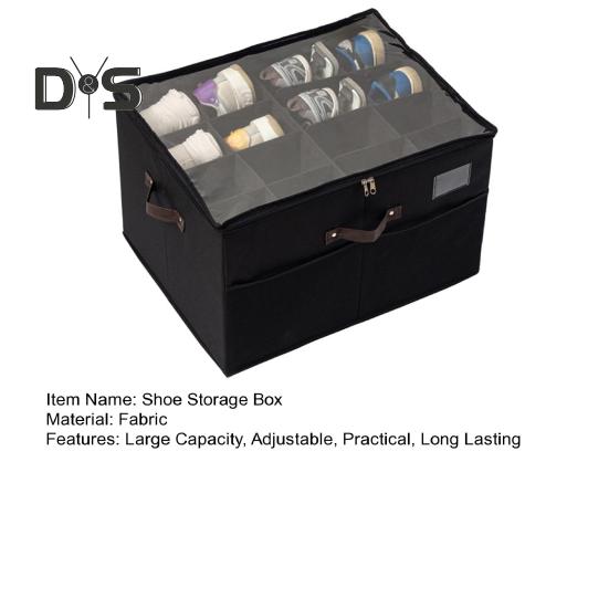 Organizér úložného boxu na boty Více přihrádek Velkokapacitní design rukojeti Nastavitelný vysoký podpatek Úložné boxy na boty s průhledným krytem