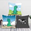 Niedlich Und Minimalistisch Dinosaurier Kissenbezug Quadratisches Kissen Schlafzimmer Sofa Freizeit Komfort Kissen Auto Wohnzimmer Heimdekoration 40X40