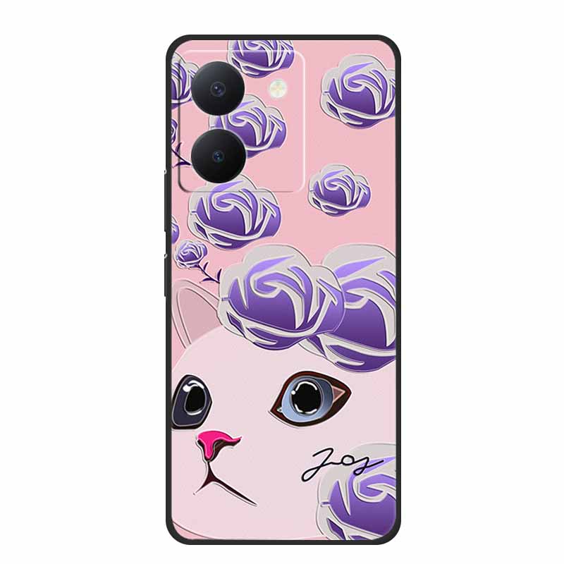 3D Emboss Case For Vivo Y27s Phone Case Relief Black Silicone Soft Back Cover Coque Funda For Vivo Y27s Case Y 27 s Capas 6.64"