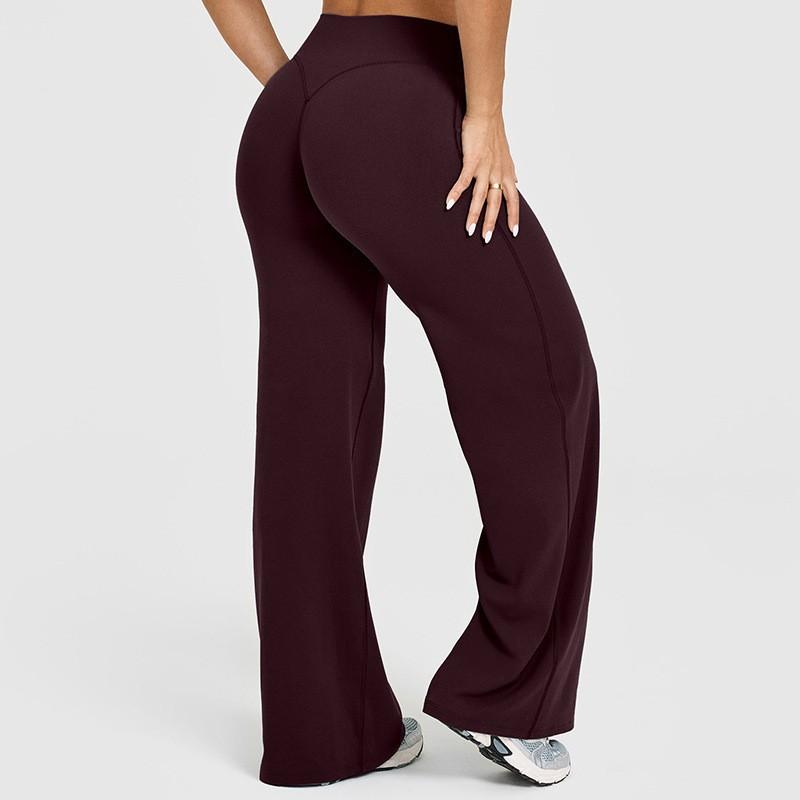 High-Waisted Wide Leg Yoga Pants Women Breathable Stretchy Workout Trousers 9/10 Length Slimming Fit