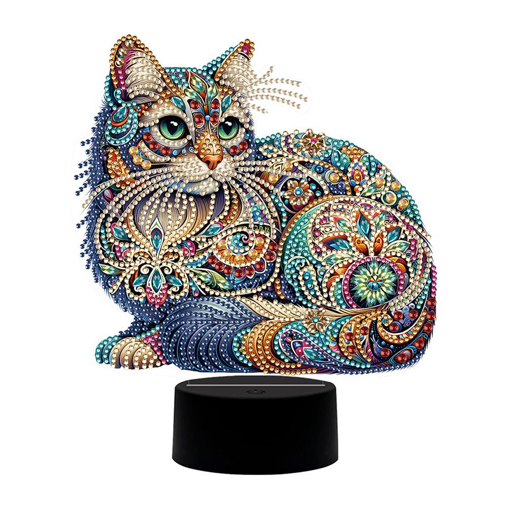 Flower Animal Diamond Painting Night Light with Tools 5D DIY Diamond Painting LED Light for Bedroom Living Room Home Office